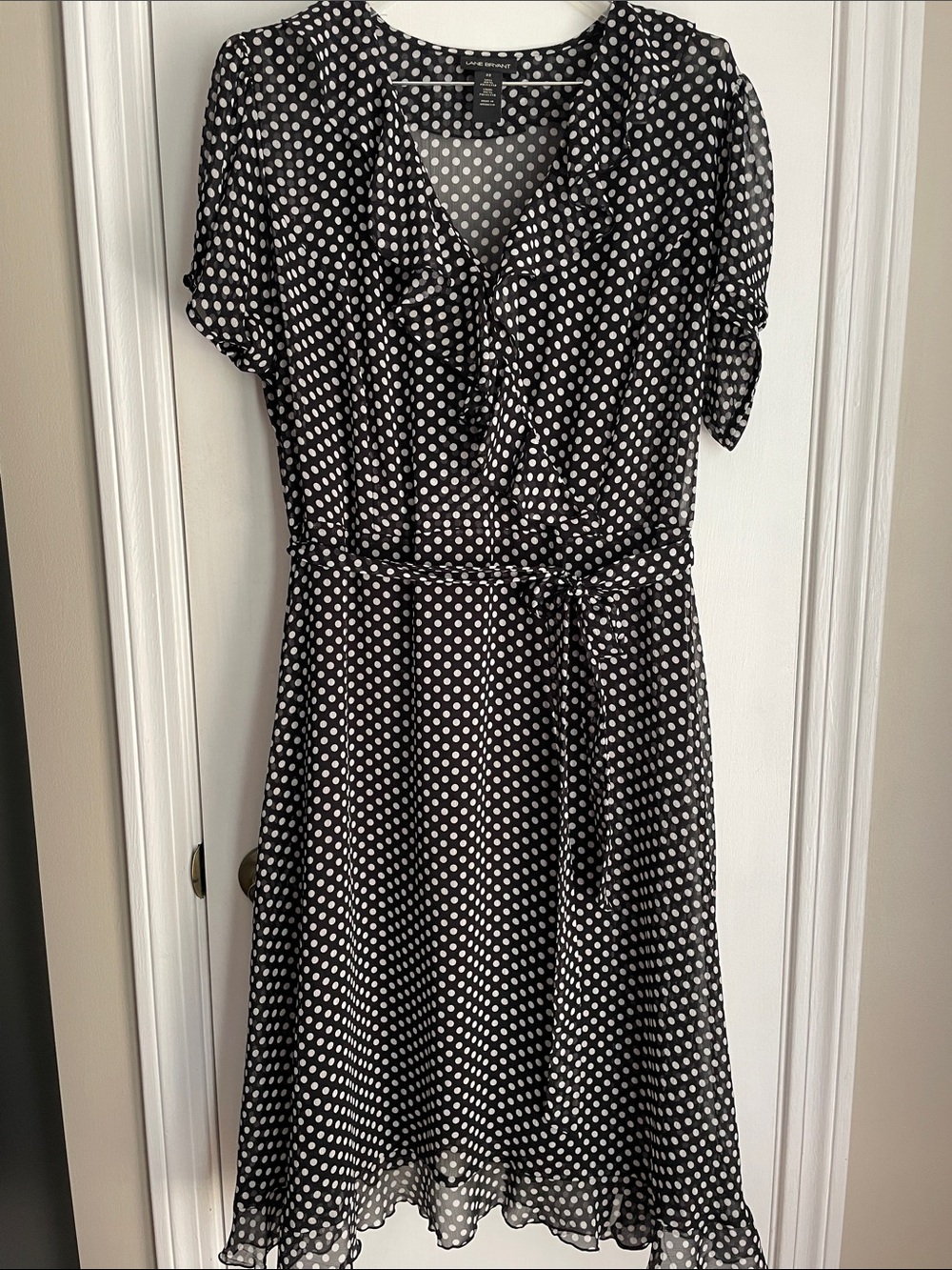 Lane Bryant Black and White Polka Dot Midi Dress